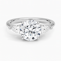 18K White Gold Luxe Opera Three Stone Diamond Ring