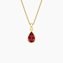14K Yellow Gold Pear Lab Diamond Bezel Lariat Necklace