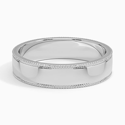 Milgrain 5mm Wedding Ring in 18K White Gold | Brilliant Earth