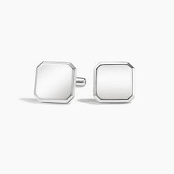 Silver Homme Engravable Round Cufflinks