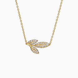 Jane Goodall Olive Branch Lab Diamond Pendant in 14K Yellow Gold