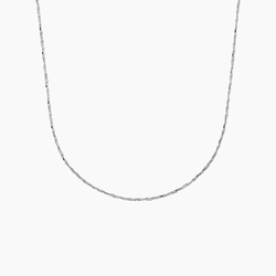 Riley 18 in. Box Chain Necklace (0.75mm) in 14K White Gold