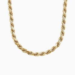 5mm, 14k Yellow Gold, D/C Quadruple Rope Chain Necklace - 20
