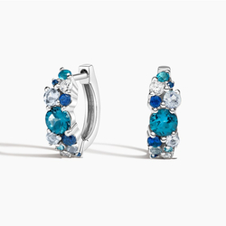 Coastal Ombre Hoop Earrings in 14K White Gold