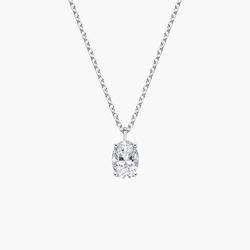 Oval Solitaire Diamond Pendant (1/2 ct. tw.)