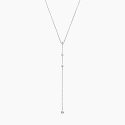 14K Yellow Gold Pear Lab Diamond Bezel Lariat Necklace