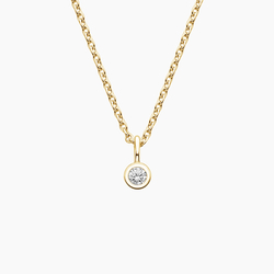 14K Yellow Gold Pear Lab Diamond Bezel Lariat Necklace
