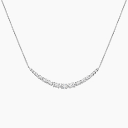 18K White Gold Half Coverage Diamond Tennis Necklace Brilliant Earth