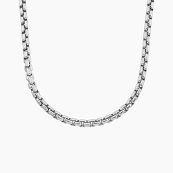 Riley 22 in. Rounded Box Chain Necklace (3.95mm) in Silver
