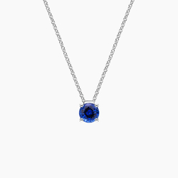 Four Prong Blue Sapphire Necklace Brilliant Earth