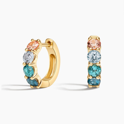 Luxe Sunset Ombre Hoop Earrings in 14K Yellow Gold