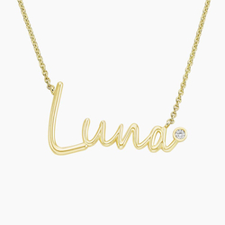 14K Yellow Gold Script Name Necklace Brilliant Earth