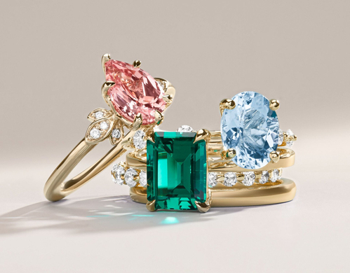 Gemstone engagement rings.