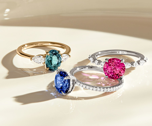 Assortment of sapphire engagement rings