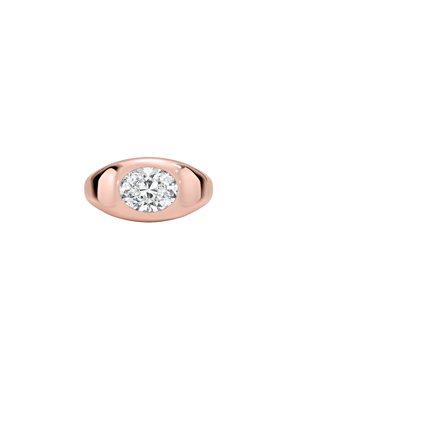 Sloane Flush Set Solitaire Dome Ring in 14K Rose Gold | Brilliant