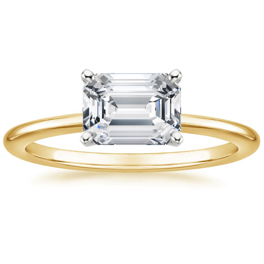 horizontal emerald cut ring