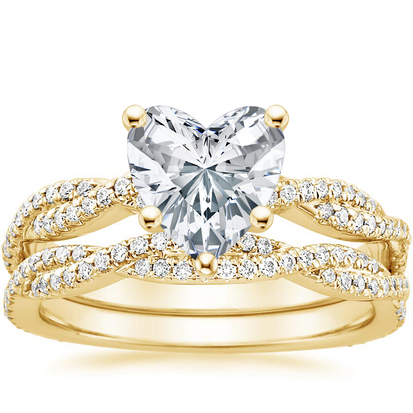 Petite Luxe Twisted Vine Bridal Set (1/2 ct. tw.) in 18K Yellow Gold