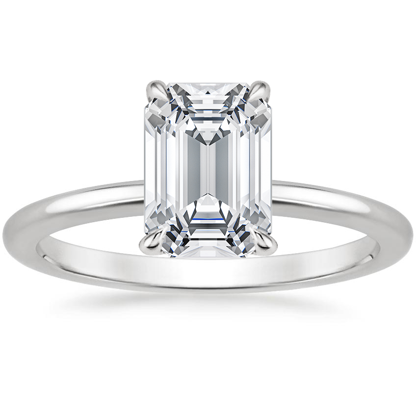 18K White Gold Audrey Perfect Fit 1.4mm Solitaire Ring, large top view
