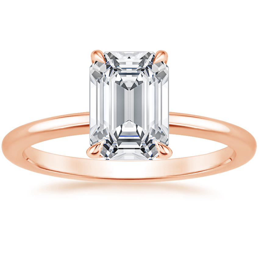 14K Rose Gold Audrey Perfect Fit 1.4mm Solitaire Ring, large top view
