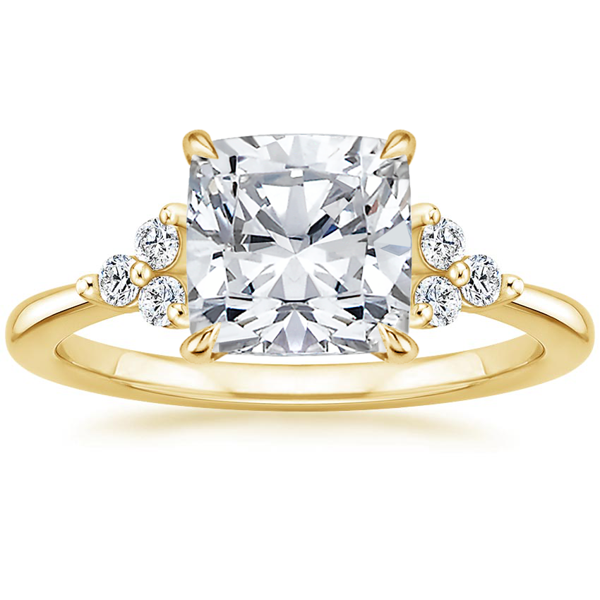 18K Yellow Gold Melody Diamond Ring, large top view