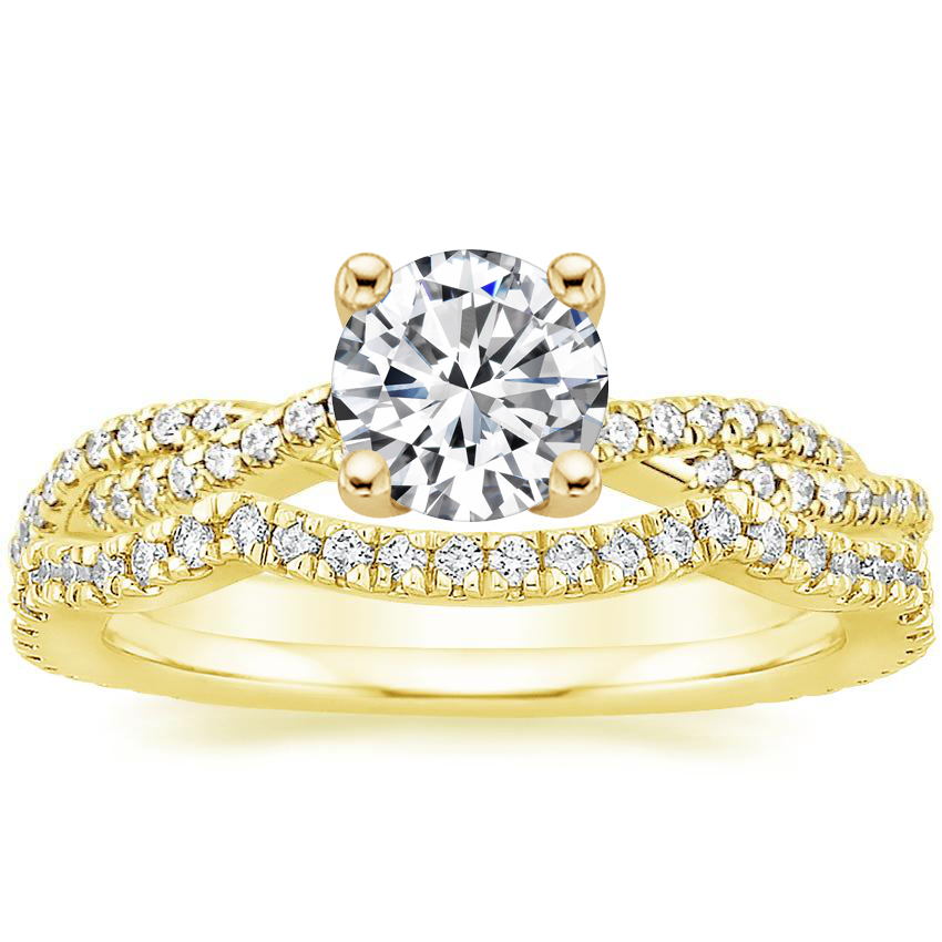 18K Yellow Gold Petite Luxe Twisted Vine Diamond Ring (1/4 ct. tw ...