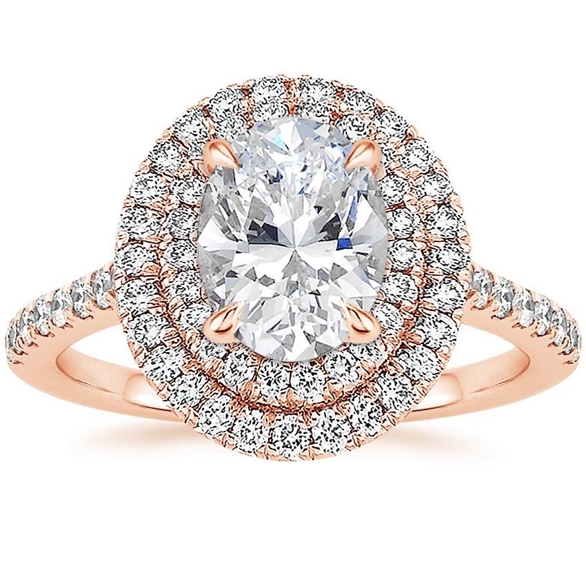 14K Rose Gold Soleil Halo Diamond Ring (1/2 ct. tw.), large top view