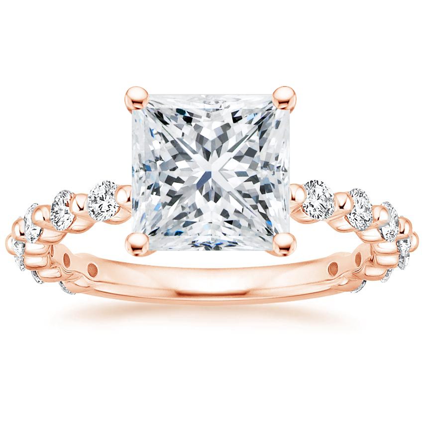 14K Rose Gold Marseille Three-Quarter Coverage Diamond Ring, large top view