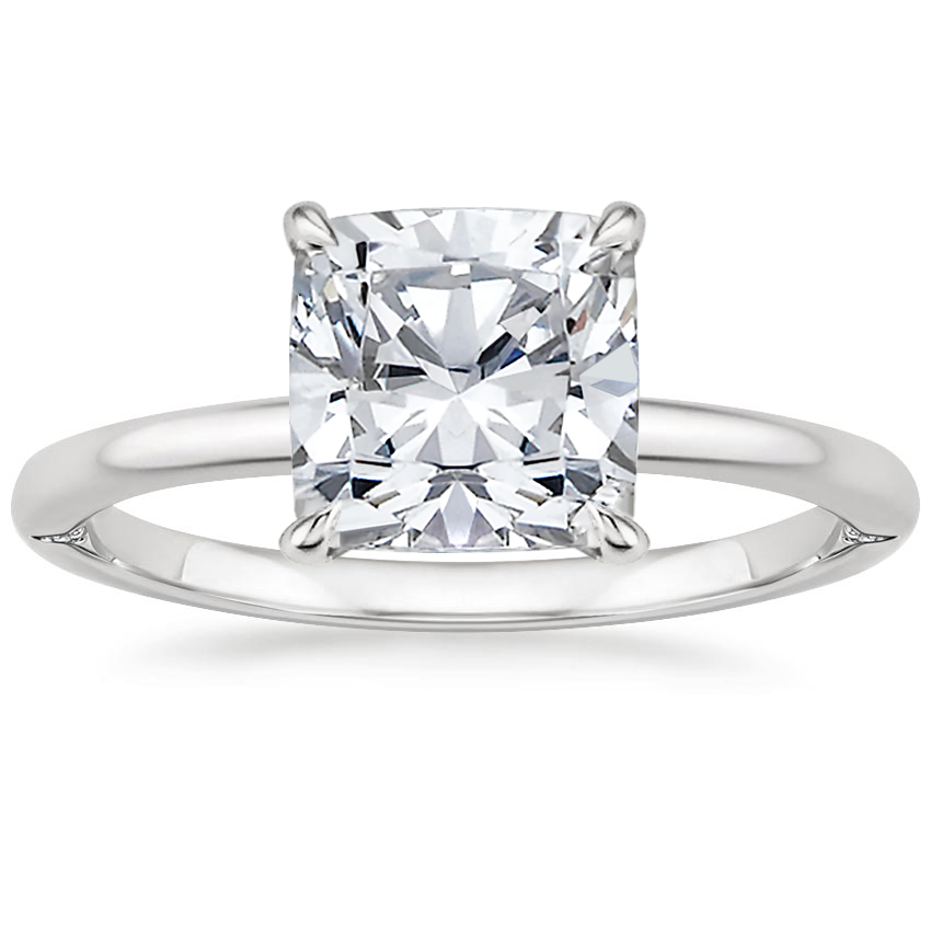 Platinum Petite Heritage Diamond Ring, large top view