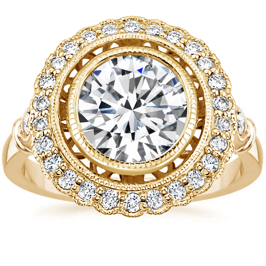 18K Yellow Gold Bella Diamond Ring, large top view