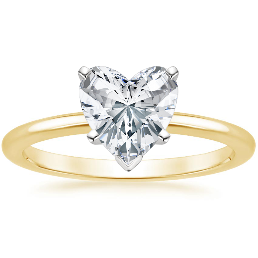 18K Yellow Gold Six-Prong Petite Comfort Fit 1.5mm Solitaire Ring, large top view