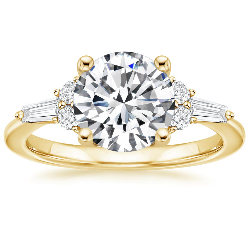 18K Yellow Gold Yvonne Diamond Ring, large top view