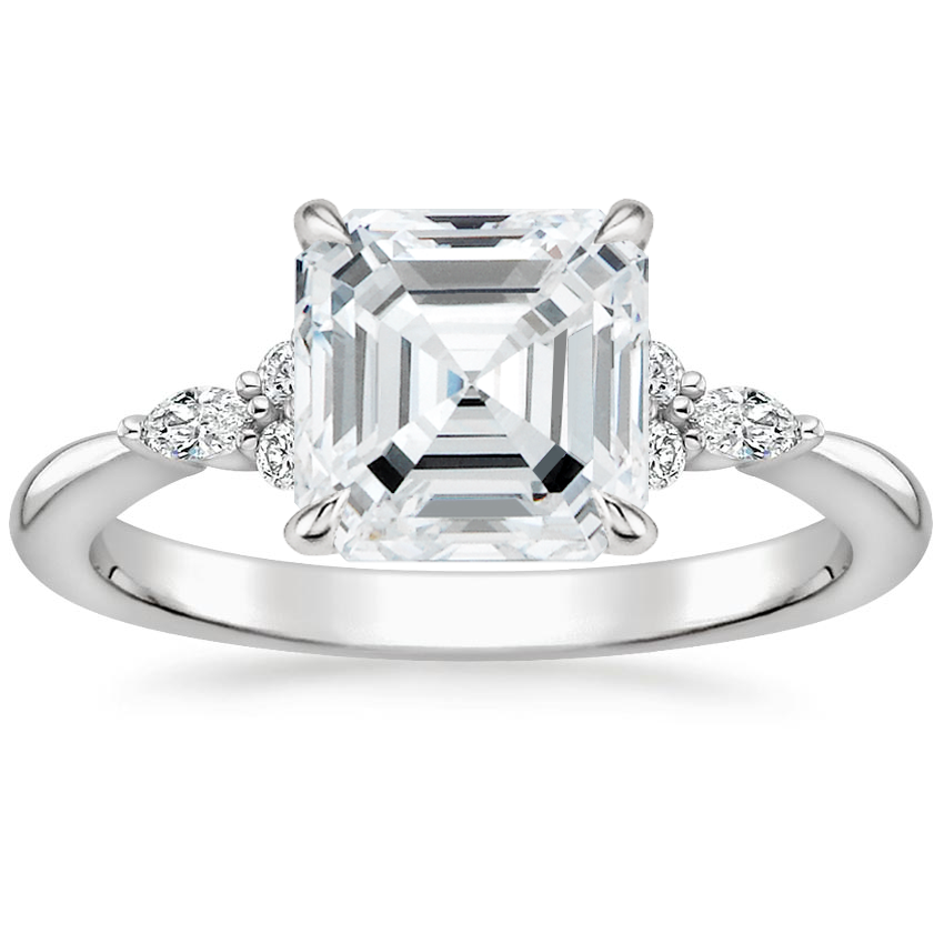 18K White Gold Nadia Diamond Ring, large top view