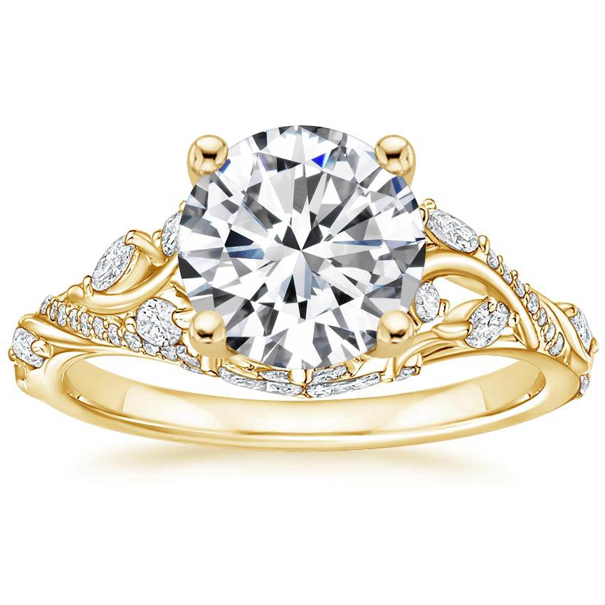18K Yellow Gold Begonia Vine Diamond Ring (1/2 ct. tw.), large top view