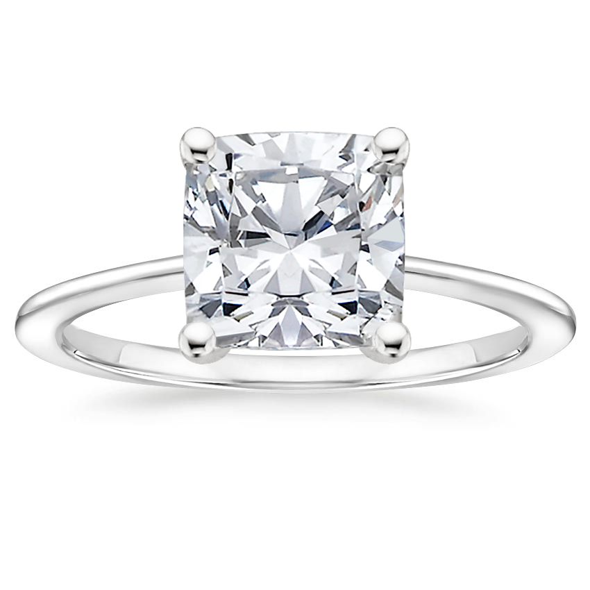 18K White Gold Aimee Solitaire Ring, large top view