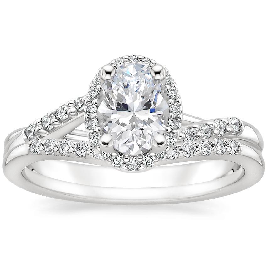 18K White Gold Chamise Halo Diamond Ring 1 5 ct. tw. with Petite
