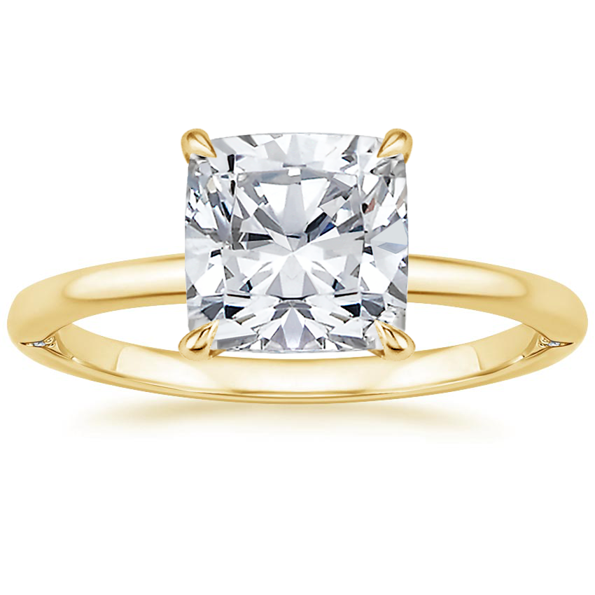 18K Yellow Gold Petite Heritage Diamond Ring, large top view