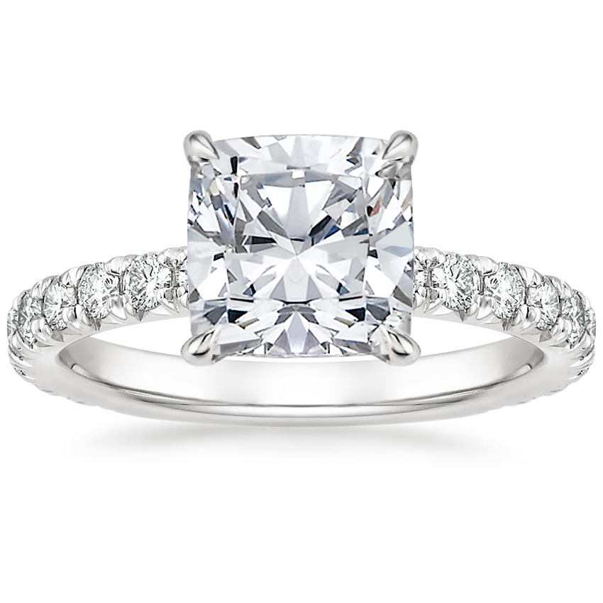 Platinum Olympia Three-Quarter Coverage Diamond Ring, large top view