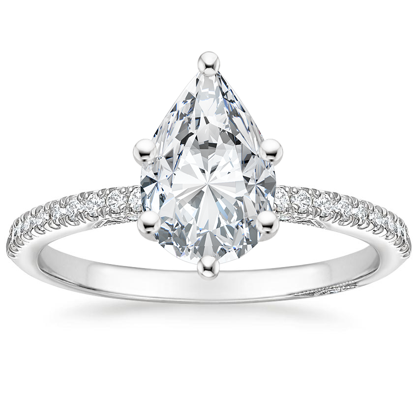 18K White Gold Simply Tacori Luxe Drape Diamond Ring, large top view