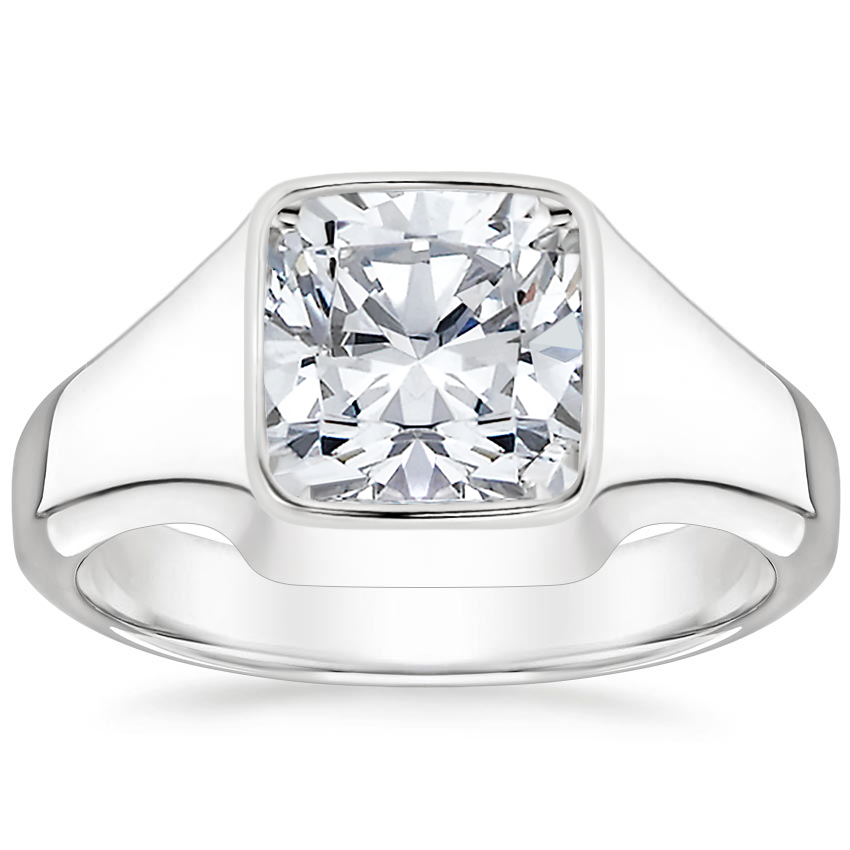 18K White Gold Morgan Bezel Ring, large top view