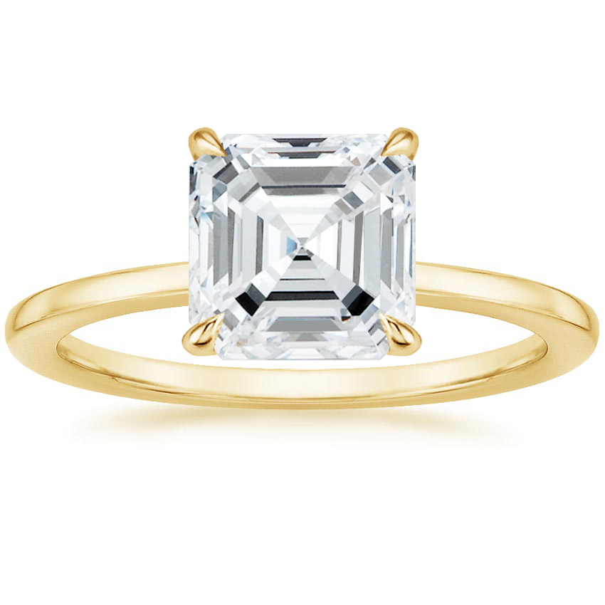 18K Yellow Gold Lumiere 1.5mm Diamond Ring, large top view