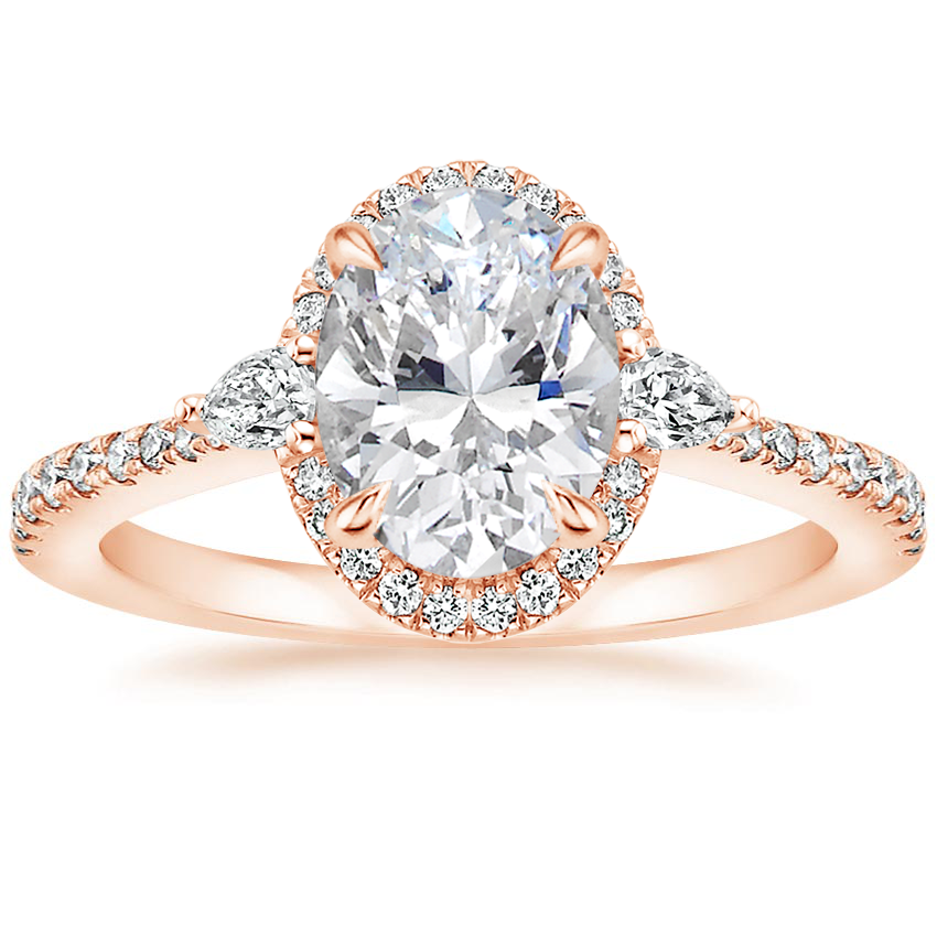 14K Rose Gold Luxe Aria Halo Diamond Ring (1/4 ct. tw.), large top view
