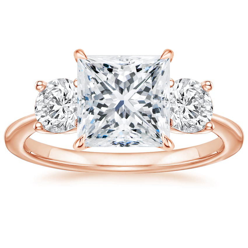 14K Rose Gold Luxe Selene Three Stone Diamond Ring (2/3 ct. tw.), large top view