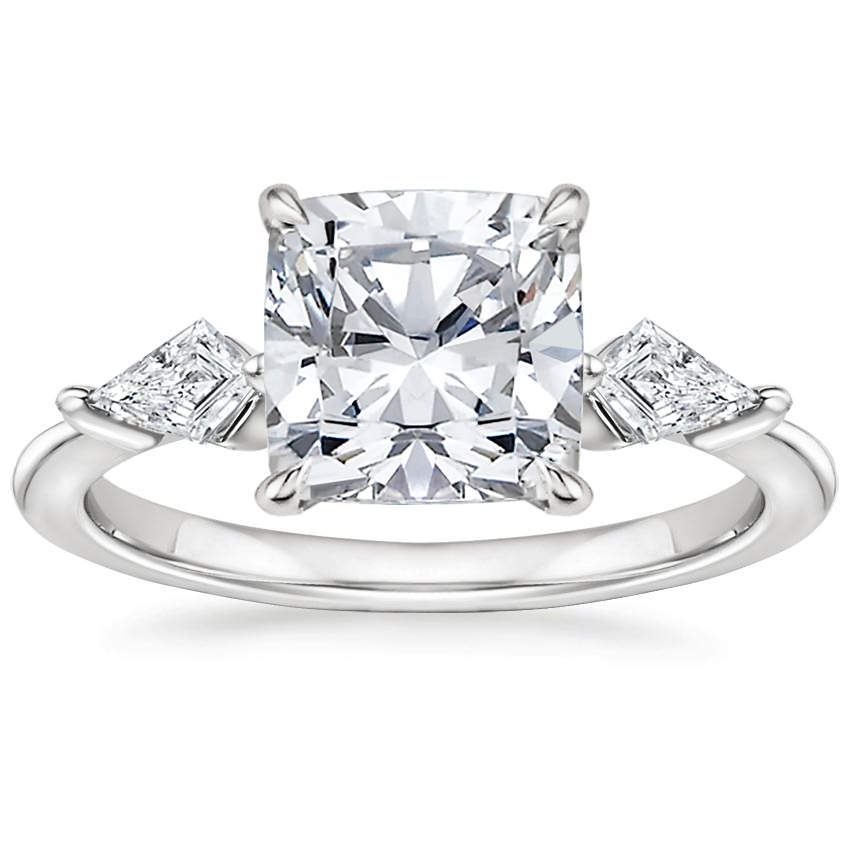 18K White Gold Luxe Cometa Three Stone Diamond Ring (1/3 ct. tw.), large top view