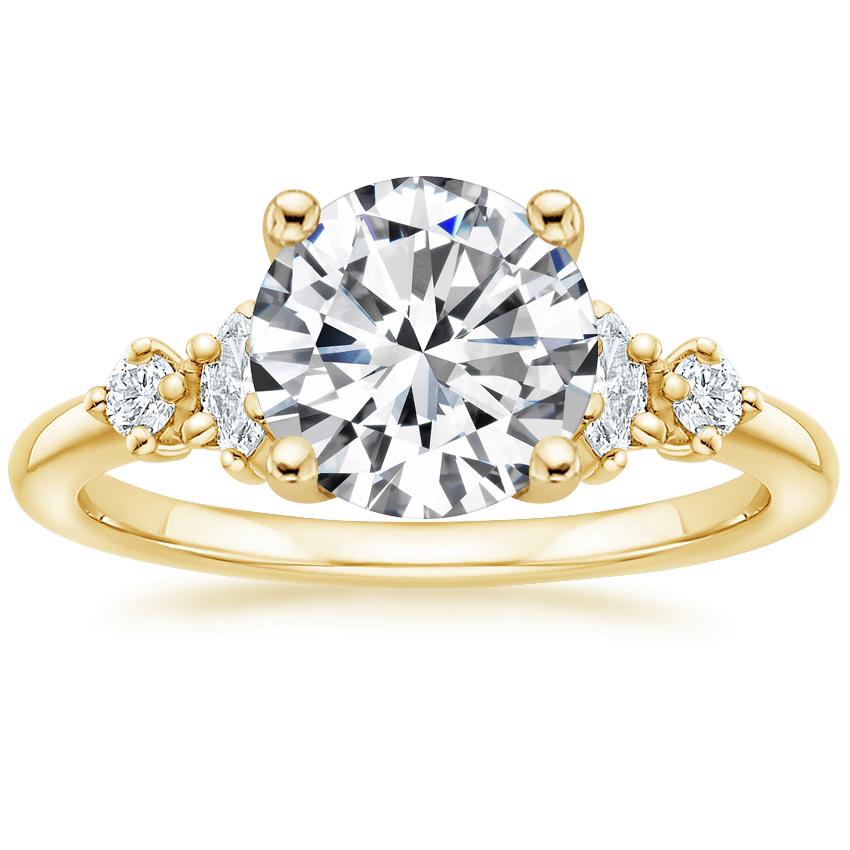 18K Yellow Gold Miroir Diamond Ring, large top view