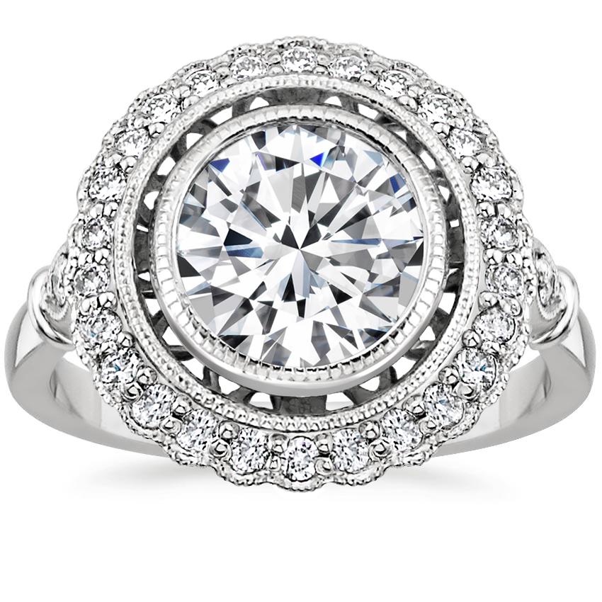 18K White Gold Bella Diamond Ring, large top view