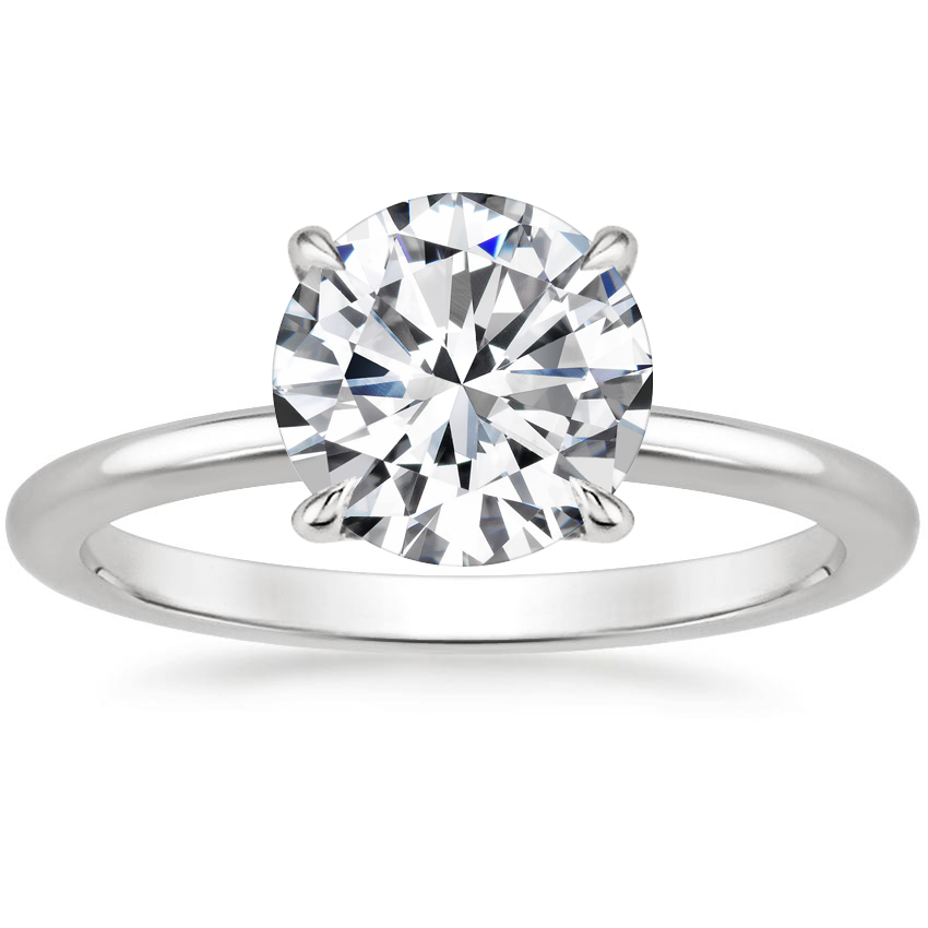 18K White Gold Petal 1.5mm Diamond Ring, large top view