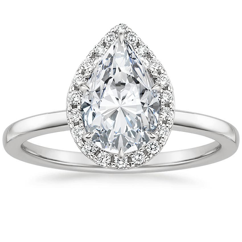 Platinum Vienna Halo Diamond Ring, large top view