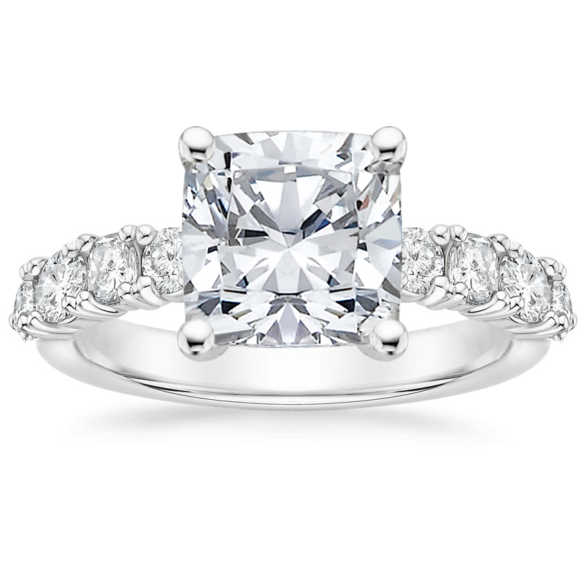 18K White Gold Montage Diamond Ring, large top view
