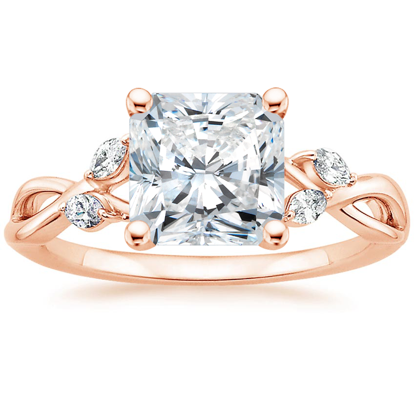 14K Rose Gold Willow Diamond Ring (1/8 ct. tw.), large top view