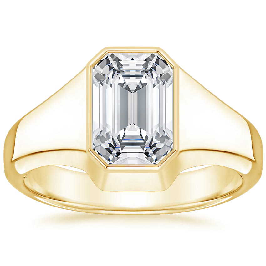 18K Yellow Gold Morgan Bezel Ring, large top view